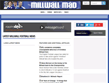 Tablet Screenshot of millwall-mad.co.uk
